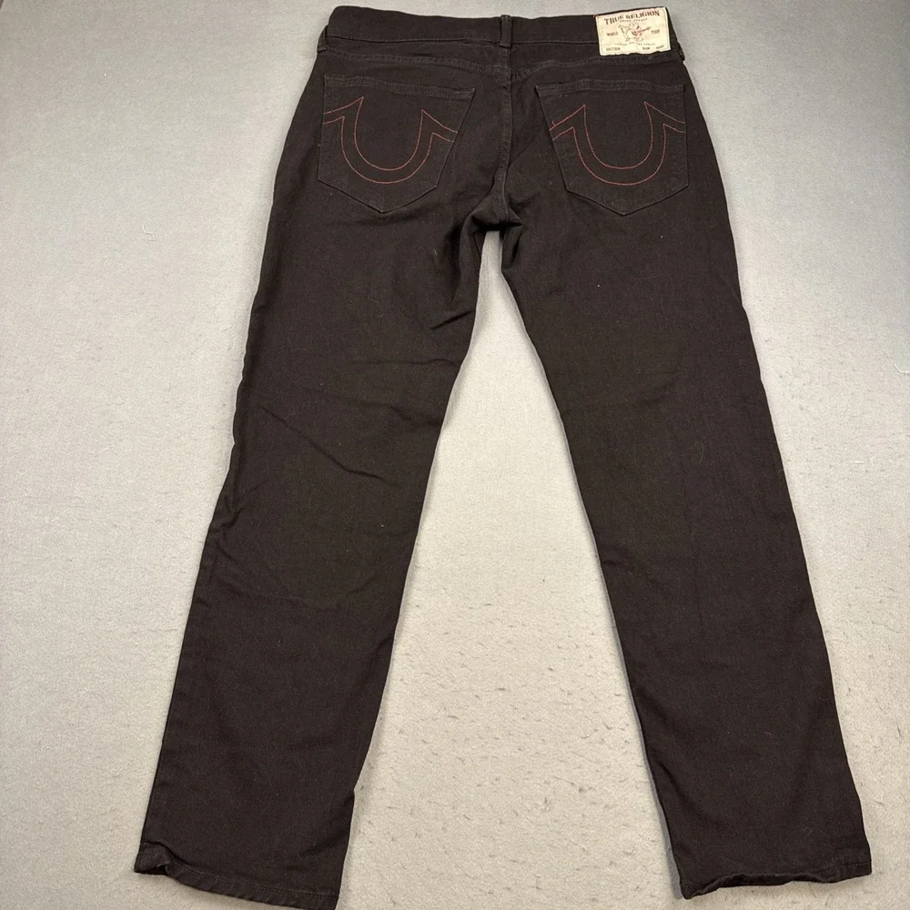 True Religion Jeans World Tour Men's 32 Geno Relaxed Slim Black Zip Button